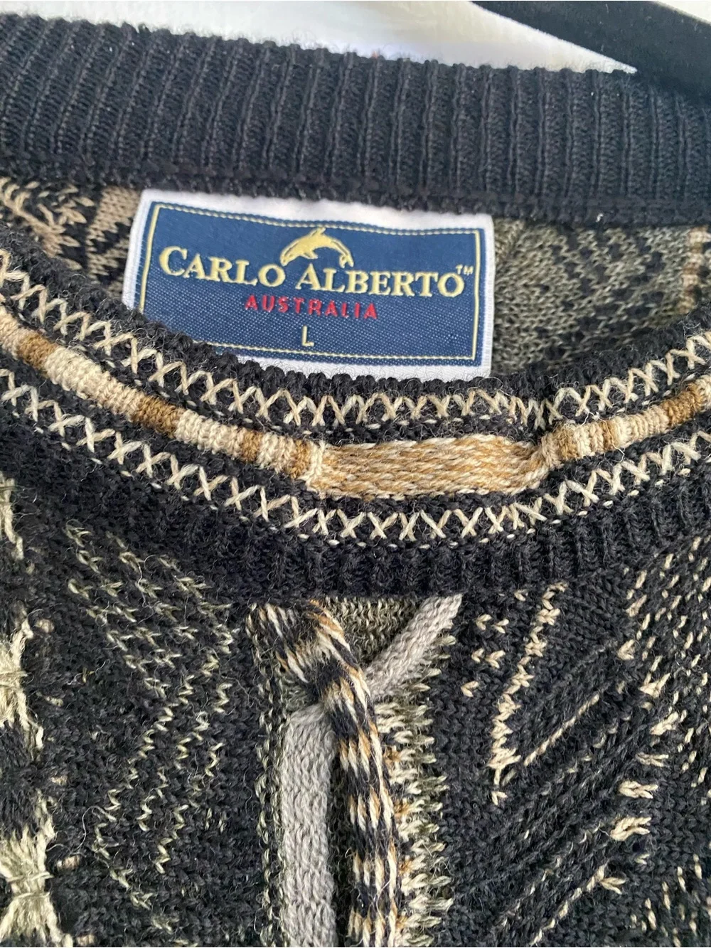 COOGI Men’s Multicolor Textured Crewneck Sweater